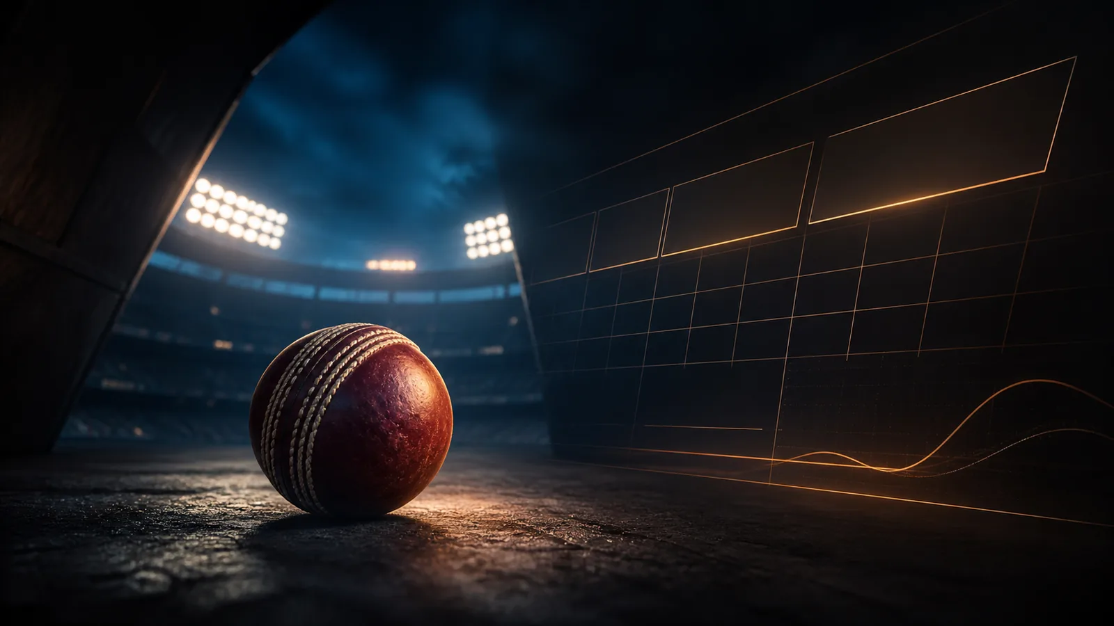 ক্রিকেট বল ও তথ্য বিশ্লেষণের বিমূর্ত গ্রিড